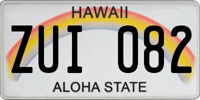 HI license plate ZUI082
