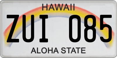 HI license plate ZUI085