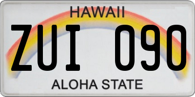 HI license plate ZUI090
