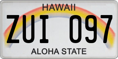 HI license plate ZUI097