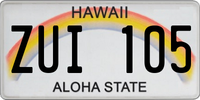 HI license plate ZUI105