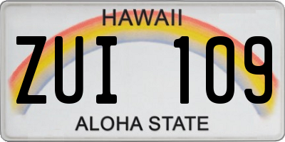 HI license plate ZUI109