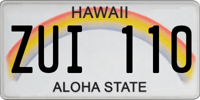 HI license plate ZUI110