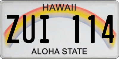 HI license plate ZUI114