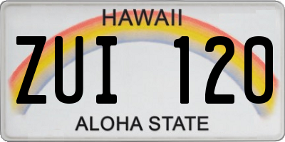 HI license plate ZUI120