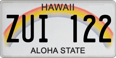 HI license plate ZUI122