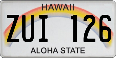 HI license plate ZUI126