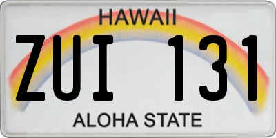 HI license plate ZUI131