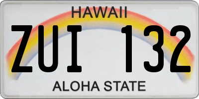 HI license plate ZUI132