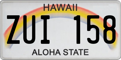 HI license plate ZUI158