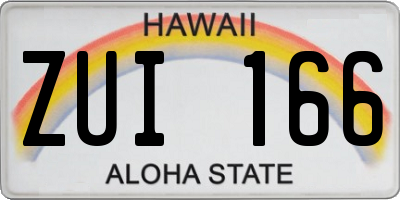 HI license plate ZUI166