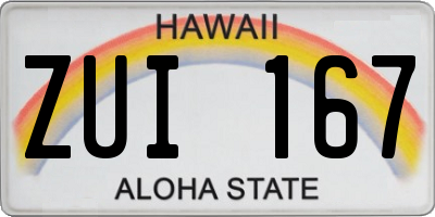 HI license plate ZUI167
