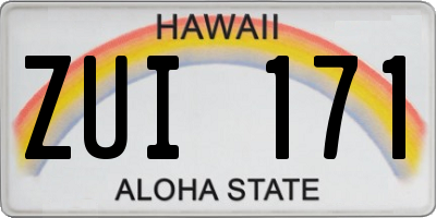 HI license plate ZUI171