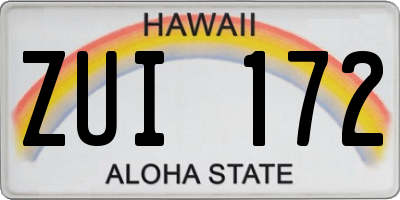 HI license plate ZUI172