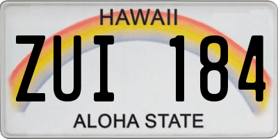HI license plate ZUI184