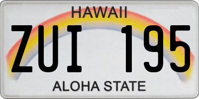 HI license plate ZUI195