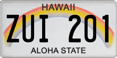 HI license plate ZUI201