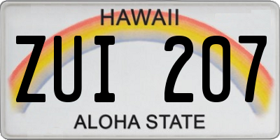 HI license plate ZUI207