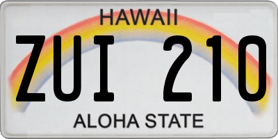 HI license plate ZUI210