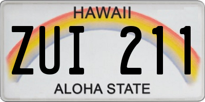 HI license plate ZUI211