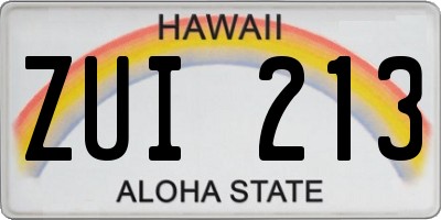 HI license plate ZUI213