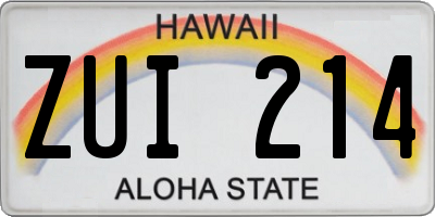 HI license plate ZUI214