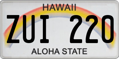 HI license plate ZUI220