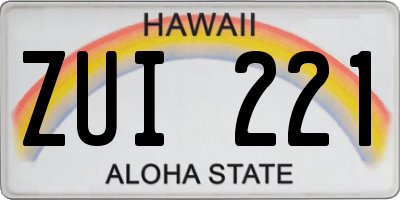 HI license plate ZUI221