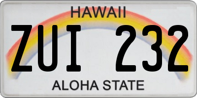 HI license plate ZUI232
