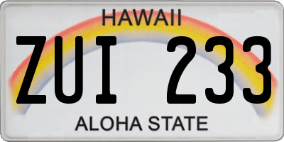 HI license plate ZUI233