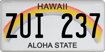 HI license plate ZUI237
