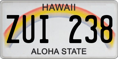 HI license plate ZUI238