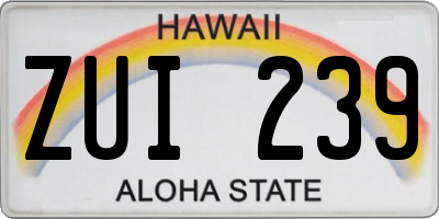 HI license plate ZUI239