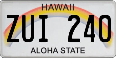 HI license plate ZUI240