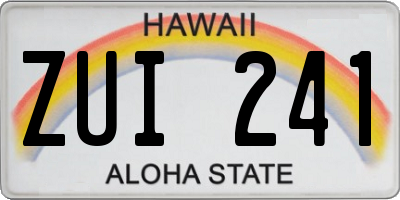 HI license plate ZUI241