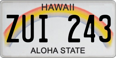 HI license plate ZUI243