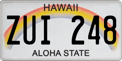 HI license plate ZUI248