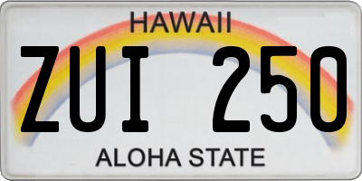 HI license plate ZUI250