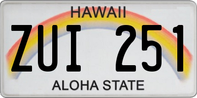 HI license plate ZUI251