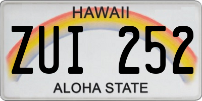 HI license plate ZUI252