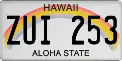 HI license plate ZUI253