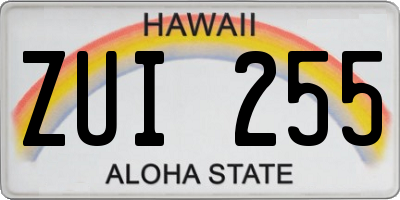 HI license plate ZUI255