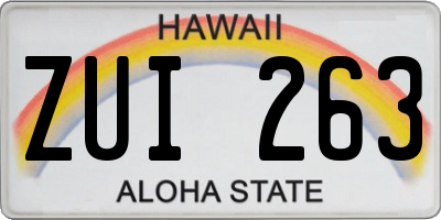 HI license plate ZUI263