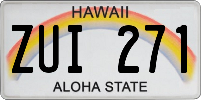 HI license plate ZUI271