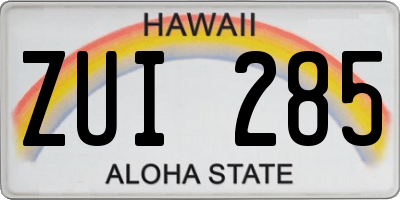 HI license plate ZUI285