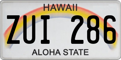 HI license plate ZUI286