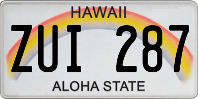 HI license plate ZUI287