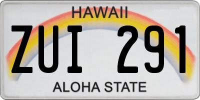 HI license plate ZUI291