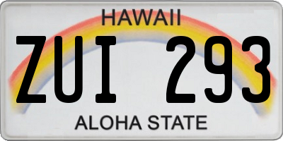 HI license plate ZUI293