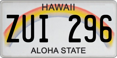 HI license plate ZUI296